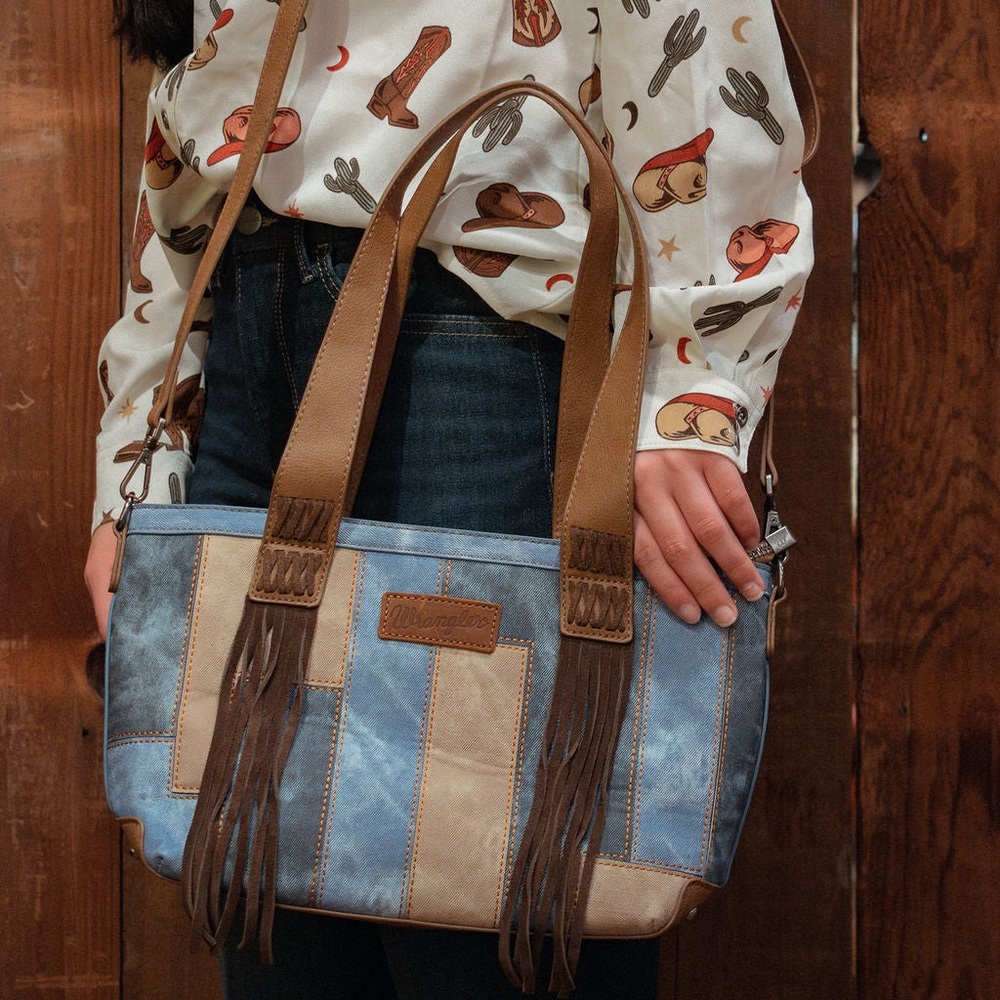 Wrangler Denim Patchwork Crossbody Tote